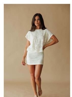White Lace Mini Dress - Candlelight Call Dress